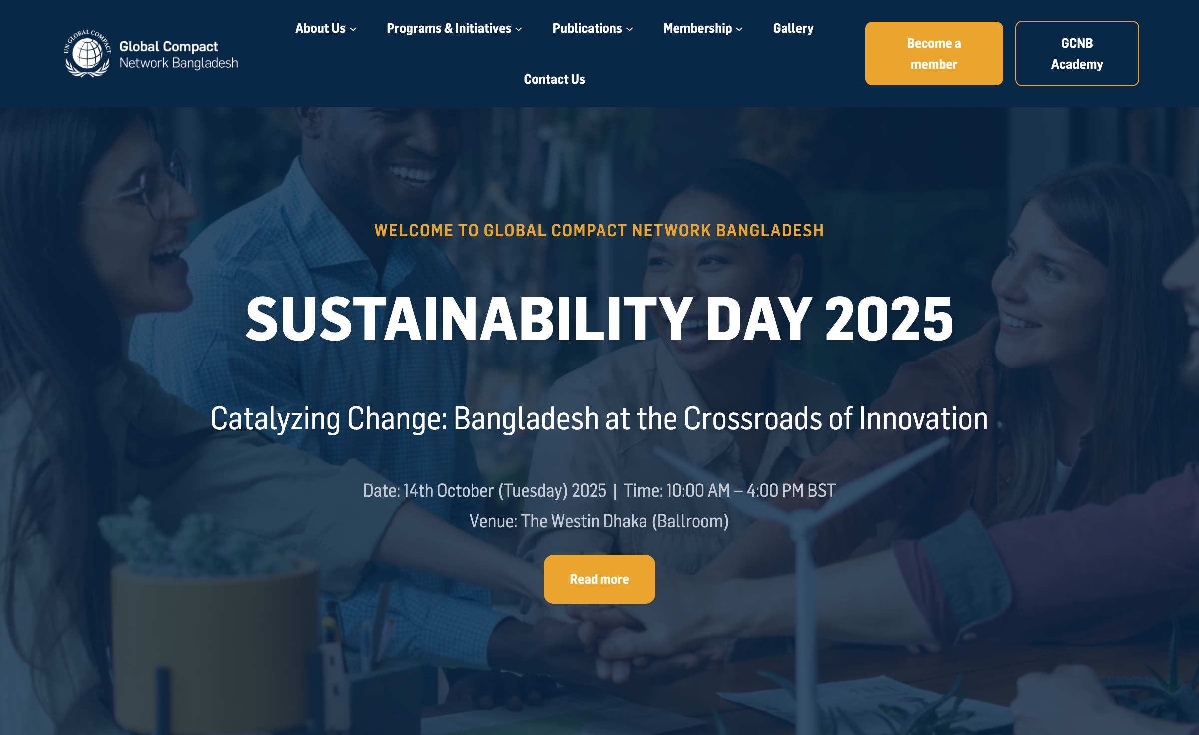 Global Compact Network Bangladesh website screenshot
